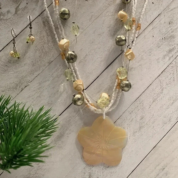 2/$30 Seashell Bead  Necklace & Earrings - Picture 1 of 5